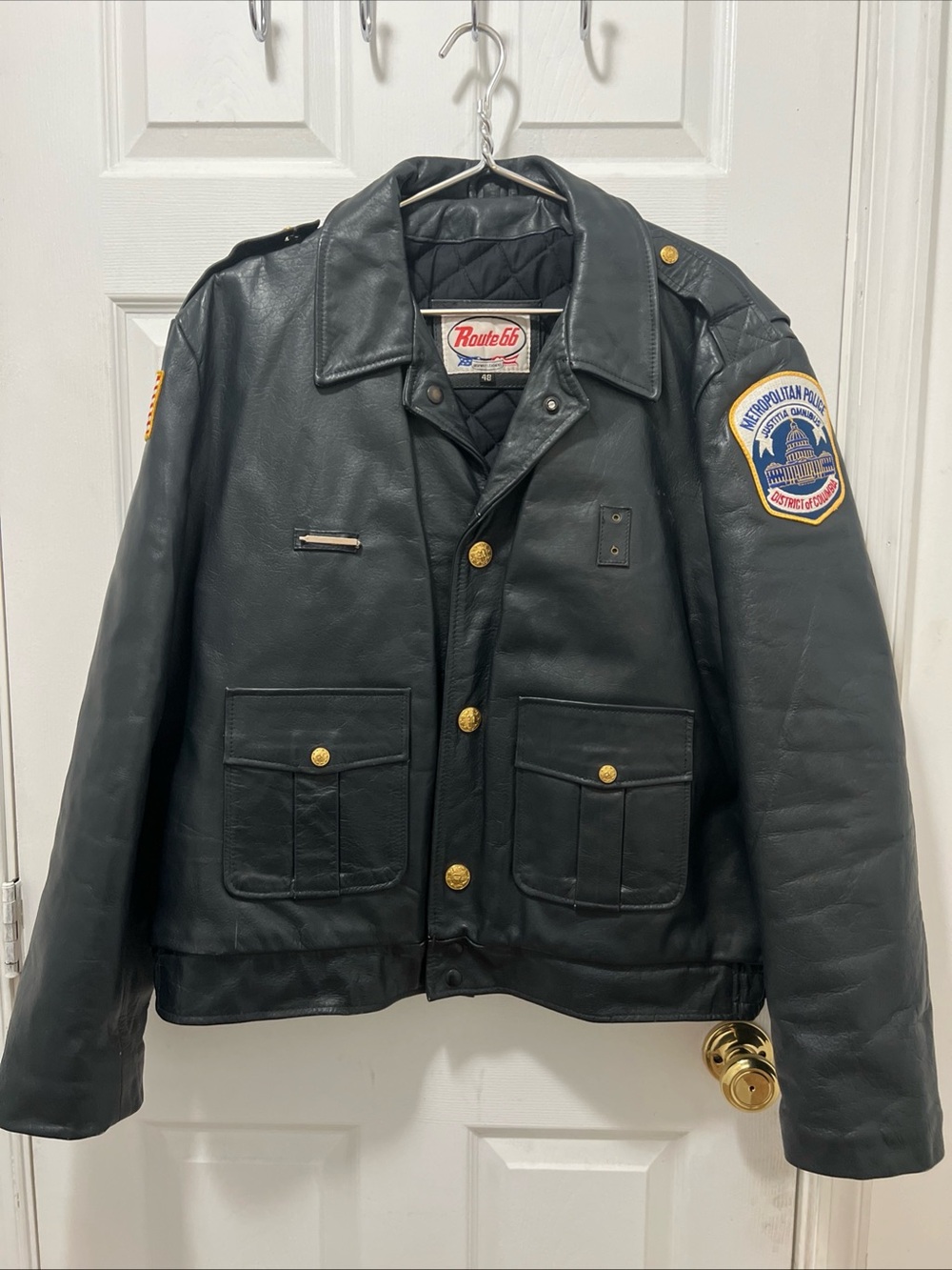 VTG District of Columbia Metropolitan Police (Wash,DC) Black Leather Duty Jacket